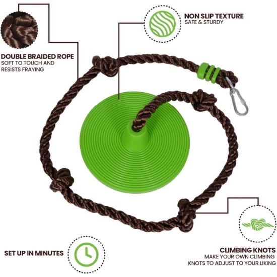 Swurfer Disco-Baumschaukel – Schaukel-Sets für den Hinterhof, Outdoor-Schaukel, Outdoor-Schaukelset für Kinder, einfache Installation, robust, verstellbar Swurfer Disco-Baumschaukel – Schaukel-Sets für den Hinterhof, Outdoor-Schaukel, Outdoor-Schaukelset für Kinder, einfache Installation, robust, verstellbar