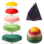 makarci Balance-Trittsteine ​​für Kinder, rutschfeste sensorische Spielzeuge für Kleinkinder im Freien oder drinnen, fördern motorische Fähigkeiten und Selbstvertrauen, Hindernisparcours-Koordinationsspielzeug für Kinder ab 3, 4, 5, 6 und 7 Jahren