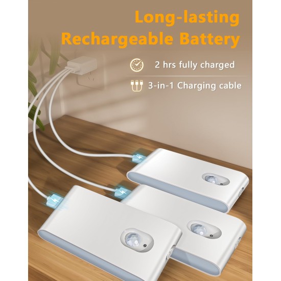 WILLED Treppenlichter für den Innenbereich, warmweißes wiederaufladbares Nachtlicht, kabelloses Nachtlicht mit Bewegungssensor, batteriebetriebene Lichter für Treppen, Flur, Küche, Schrank, Schrank, Schlafzimmer, Kinderzimmer (4er-Pack) WILLED Treppenlichter für den Innenbereich, warmweißes wiederaufladbares Nachtlicht, kabelloses Nachtlicht mit Bewegungssensor, batteriebetriebene Lichter für Treppen, Flur, Küche, Schrank, Schrank, Schlafzimmer, Kinderzimmer (4er-Pack)