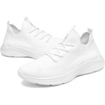 VAMJAM Herren-Laufschuhe, modische Sneakers – leichte, atmungsaktive, fliegende Strick-Schnür-Mesh-Wanderschuhe für Workout, Freizeit-Sportschuhe