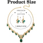 Sixexey Brautschmuck-Set für Hochzeit, Gold, Kristall, Strass, Halsschmuck, Abschlussball, Kostümschmuck, Halskette für Frauen