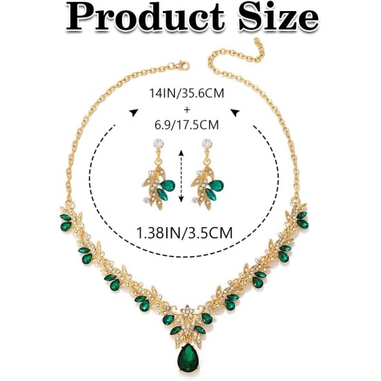 Sixexey Brautschmuck-Set für Hochzeit, Gold, Kristall, Strass, Halsschmuck, Abschlussball, Kostümschmuck, Halskette für Frauen