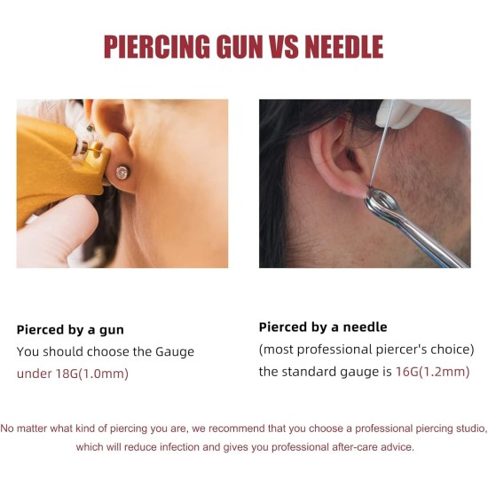 FINE4U 1PC Helix Conch Piercing-Schmuck für Frauen 16G 6mm 8mm - ASTM F136 Titan-Knorpel-Ohrstecker mit flacher Rückseite