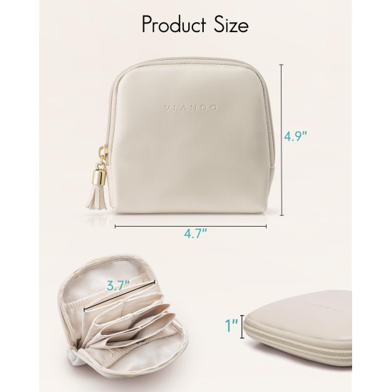 VLANDO Kleines Reise-Schmucketui, Brautjungfern-Geschenke, Schmuckbeutel mit Reißverschluss, Samt-Schmuck-Organizer, Aufbewahrungstasche für Armbänder, Ringe, Ohrringe, Cremeweiß VLANDO Kleines Reise-Schmucketui, Brautjungfern-Geschenke, Schmuckbeutel mit Reißverschluss, Samt-Schmuck-Organizer, Aufbewahrungstasche für Armbänder, Ringe, Ohrringe, Cremeweiß