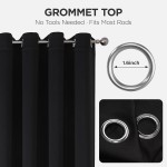 Joydeco Verdunkelungsvorhänge für Schlafzimmer, Verdunkelungsvorhänge, 213,4 cm lang, schwarze Vorhänge mit Ösen, geräuschreduzierende, energiesparende, wärmeisolierte und faltenfreie Vorhänge für Wohnzimmer, 2 Bahnen Joydeco Verdunkelungsvorhänge für Schlafzimmer, Verdunkelungsvorhänge, 213,4 cm lang, schwarze Vorhänge mit Ösen, geräuschreduzierende, energiesparende, wärmeisolierte und faltenfreie Vorhänge für Wohnzimmer, 2 Bahnen