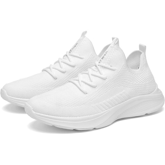 VAMJAM Herren-Laufschuhe, modische Sneakers – leichte, atmungsaktive, fliegende Strick-Schnür-Mesh-Wanderschuhe für Workout, Freizeit-Sportschuhe