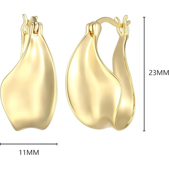 Amazon Essentials (Demi's Pick) Geformte Creolen für Damen – goldfarbener, feinversilberter, trendiger Schmuck Amazon Essentials (Demi's Pick) Geformte Creolen für Damen – goldfarbener, feinversilberter, trendiger Schmuck