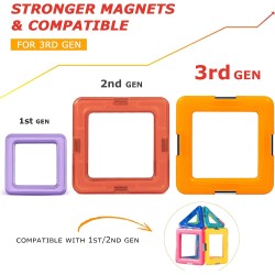 Coodoo verbesserte Magnetblöcke, robuste Kacheln, STEM-Spielzeug für Jungen und Mädchen ab 3 Jahren, Lernen durch Spielen für Kleinkinder, kompatibel mit Bausteinen großer Marken – Starter-Set Coodoo verbesserte Magnetblöcke, robuste Kacheln, STEM-Spielzeug für Jungen und Mädchen ab 3 Jahren, Lernen durch Spielen für Kleinkinder, kompatibel mit Bausteinen großer Marken – Starter-Set