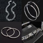 Kubanische Kette „Butterfly Miami Hip-Hop“, Strass-Schmetterlings-Halskette, Armband, Ohrringe, Schmuckset für Damen