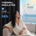 Joydeco Verdunkelungsvorhänge für Schlafzimmer, Verdunkelungsvorhänge, 213,4 cm lang, schwarze Vorhänge mit Ösen, geräuschreduzierende, energiesparende, wärmeisolierte und faltenfreie Vorhänge für Wohnzimmer, 2 Bahnen Joydeco Verdunkelungsvorhänge für Schlafzimmer, Verdunkelungsvorhänge, 213,4 cm lang, schwarze Vorhänge mit Ösen, geräuschreduzierende, energiesparende, wärmeisolierte und faltenfreie Vorhänge für Wohnzimmer, 2 Bahnen