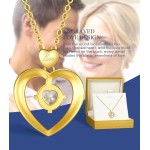 Beam & Bask Moissanit-Herzanhänger-Halsketten für Frauen, mit LIEBE graviert, Sterlingsilber mit 18-karätigem Gold überzogen, Jubiläums- und Geburtstagsschmuck für Ehefrau, Freundin, Mutter oder Sie