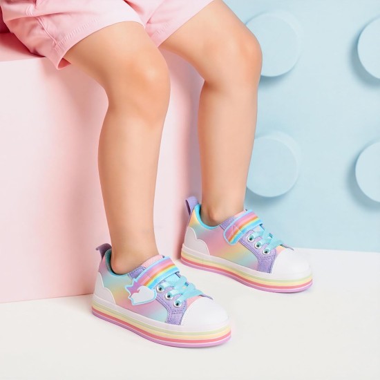 DREAM PAIRS Kleinkind-Mädchen-Schuhe, Regenbogen-Turnschuhe, lässige Schule, Gehschuhe, Klettverschluss-Schuhe für Kleinkinder/kleine Kinder DREAM PAIRS Kleinkind-Mädchen-Schuhe, Regenbogen-Turnschuhe, lässige Schule, Gehschuhe, Klettverschluss-Schuhe für Kleinkinder/kleine Kinder