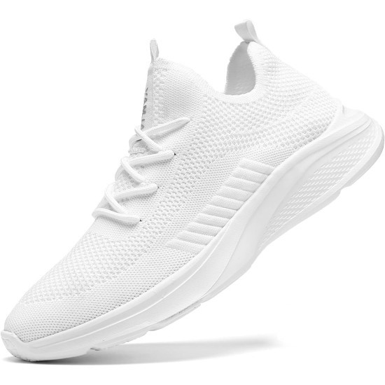 VAMJAM Herren-Laufschuhe, modische Sneakers – leichte, atmungsaktive, fliegende Strick-Schnür-Mesh-Wanderschuhe für Workout, Freizeit-Sportschuhe