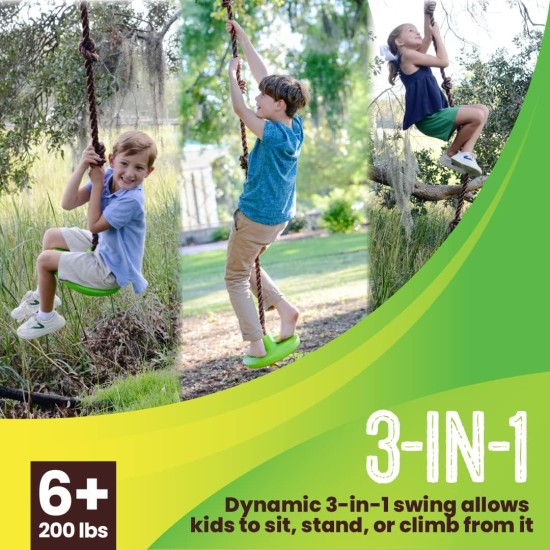 Swurfer Disco-Baumschaukel – Schaukel-Sets für den Hinterhof, Outdoor-Schaukel, Outdoor-Schaukelset für Kinder, einfache Installation, robust, verstellbar Swurfer Disco-Baumschaukel – Schaukel-Sets für den Hinterhof, Outdoor-Schaukel, Outdoor-Schaukelset für Kinder, einfache Installation, robust, verstellbar