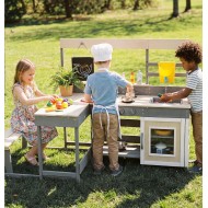 INFANS Matschküche, Outdoor-Spielküche mit Wasserhahn, Kreidetafel, Öfen, abnehmbare Spüle, Kochzubehör, Holz-Kinderküche, Spielset, Hinterhof-Gartenspielzeug, Geschenk für Jungen und Mädchen ab 3 Jahren INFANS Matschküche, Outdoor-Spielküche mit Wasserhahn, Kreidetafel, Öfen, abnehmbare Spüle, Kochzubehör, Holz-Kinderküche, Spielset, Hinterhof-Gartenspielzeug, Geschenk für Jungen und Mädchen ab 3 Jahren
