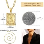 KissYan Halskette mit Anfangsbuchstaben-Anhänger für Männer und Frauen, 14 Karat vergoldet, quadratische Hauptstadt-Monogramm-Halskette, Alphabete von A–Z, Figaro-Kettenschmuck KissYan Halskette mit Anfangsbuchstaben-Anhänger für Männer und Frauen, 14 Karat vergoldet, quadratische Hauptstadt-Monogramm-Halskette, Alphabete von A–Z, Figaro-Kettenschmuck