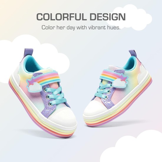 DREAM PAIRS Kleinkind-Mädchen-Schuhe, Regenbogen-Turnschuhe, lässige Schule, Gehschuhe, Klettverschluss-Schuhe für Kleinkinder/kleine Kinder DREAM PAIRS Kleinkind-Mädchen-Schuhe, Regenbogen-Turnschuhe, lässige Schule, Gehschuhe, Klettverschluss-Schuhe für Kleinkinder/kleine Kinder