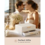 Lolalet 2-lagiger Schmuckkästchen-Organizer für Damen und Mädchen, Schmuck-Aufbewahrungsbox mit Schubladen für Halsketten, Ringe, Ohrringe, Armbanduhren, Geschenke für Galentines, Valentinstag, Freundin, Ehefrau – Beige Lolalet 2-lagiger Schmuckkästchen-Organizer für Damen und Mädchen, Schmuck-Aufbewahrungsbox mit Schubladen für Halsketten, Ringe, Ohrringe, Armbanduhren, Geschenke für Galentines, Valentinstag, Freundin, Ehefrau – Beige