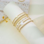 Goldarmbänder für Damenschmuck – Osterkörbchen, Kreuz-/Perlen-/Perlenarmbänder-Set, zierliche 14-Karat-vergoldete Perlenarmbänder im Stapel, Geburtstags-Ostergeschenke für Frauen