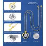 Beam & Bask Moissanit-Herzanhänger-Halsketten für Frauen, mit LIEBE graviert, Sterlingsilber mit 18-karätigem Gold überzogen, Jubiläums- und Geburtstagsschmuck für Ehefrau, Freundin, Mutter oder Sie