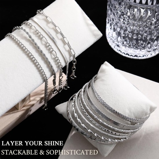 YEEZII 56-teiliges Goldschmuckset für Damen mit 5-teiliger mehrlagiger Halskette, 5-teiliger mehrlagiger Halskette, 12 Armbändern, 4 Creolen, 8 stapelbaren Ringen, 10 Haarnadeln und 12 Ohrsteckern. Schmuckset für Frauen YEEZII 56-teiliges Goldschmuckset für Damen mit 5-teiliger mehrlagiger Halskette, 5-teiliger mehrlagiger Halskette, 12 Armbändern, 4 Creolen, 8 stapelbaren Ringen, 10 Haarnadeln und 12 Ohrsteckern. Schmuckset für Frauen