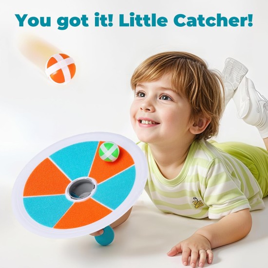 iPlay, iLearn Pop Stick Ballspiel Outdoor-Spielzeug für Kinder, Toss Chase Launching Ballsportspiel für kleine Jungen, lustige Familienaktivität im Freien, coole Geburtstagsgeschenke für 3 4 5 6 7 8–12 Jahre alte Mädchen