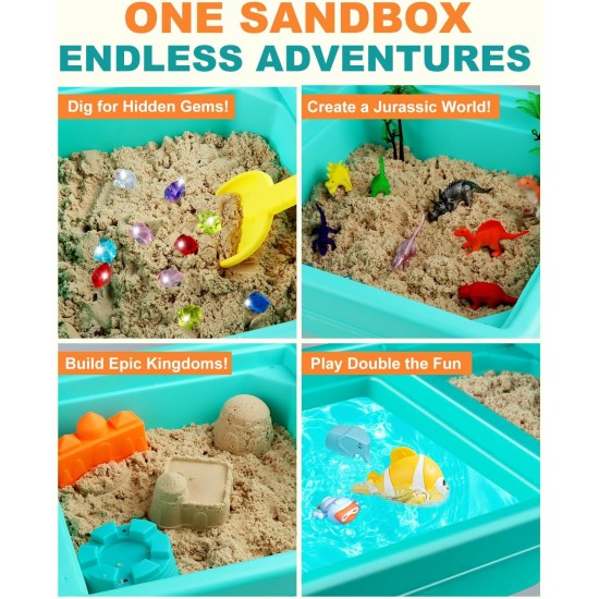 Sandkasten-Set, Sandtisch: Sandspielset, Behälter mit Deckel, Spielzeug für Kleinkinder, Dinosaurier-/Ozean-Formen-Sets, fördert die Kreativität und Erkundungsfähigkeiten – Geschenk für sensorische Aktivitäten im Innen- und Außenbereich für kleine Kinder Sandkasten-Set, Sandtisch: Sandspielset, Behälter mit Deckel, Spielzeug für Kleinkinder, Dinosaurier-/Ozean-Formen-Sets, fördert die Kreativität und Erkundungsfähigkeiten – Geschenk für sensorische Aktivitäten im Innen- und Außenbereich für kleine Kinder