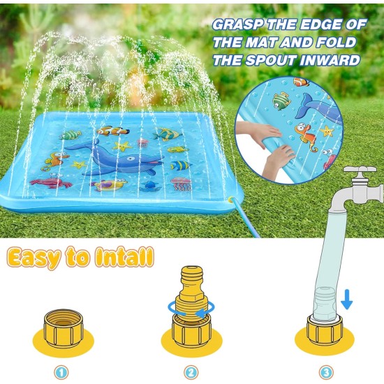 Growsland Splash Pad für Kleinkinder, Outdoor-Sprinkler für Kinder, 67 Growsland Splash Pad für Kleinkinder, Outdoor-Sprinkler für Kinder, 67