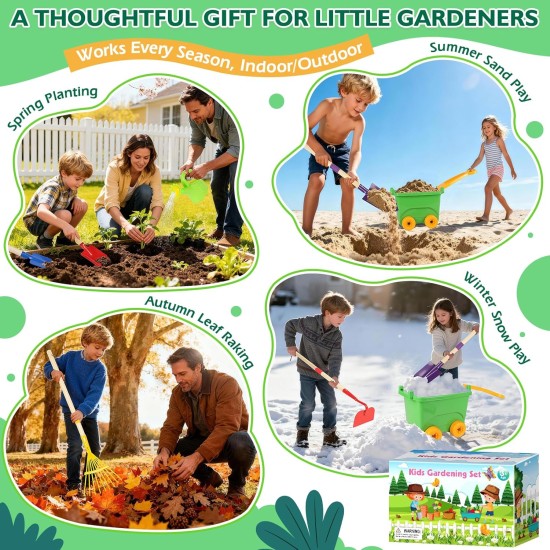 Gartenset für Kinder, Outdoor-Spielzeug mit Schubkarre und Gartenwerkzeugen, Gartenset für Kleinkinder mit Umtopfmatte, Handschuhen, Schürze, Gießkanne, Rollenspiel-Lernspielzeug für Kinder Jungen und Mädchen von 3–8 Jahren Gartenset für Kinder, Outdoor-Spielzeug mit Schubkarre und Gartenwerkzeugen, Gartenset für Kleinkinder mit Umtopfmatte, Handschuhen, Schürze, Gießkanne, Rollenspiel-Lernspielzeug für Kinder Jungen und Mädchen von 3–8 Jahren