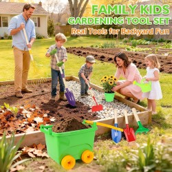 Gartenset für Kinder, Outdoor-Spielzeug mit Schubkarre und Gartenwerkzeugen, Gartenset für Kleinkinder mit Umtopfmatte, Handschuhen, Schürze, Gießkanne, Rollenspiel-Lernspielzeug für Kinder Jungen und Mädchen von 3–8 Jahren Gartenset für Kinder, Outdoor-Spielzeug mit Schubkarre und Gartenwerkzeugen, Gartenset für Kleinkinder mit Umtopfmatte, Handschuhen, Schürze, Gießkanne, Rollenspiel-Lernspielzeug für Kinder Jungen und Mädchen von 3–8 Jahren