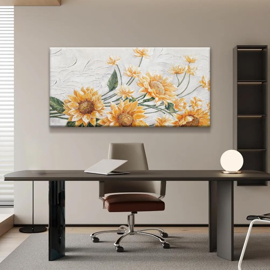 Suconvng Wandkunst für Wohnzimmer, Sonnenblumen-Wandkunst, moderne Leinwandkunst, Wanddekoration, Heimwanddekoration, geeignete Bilder für Schlafzimmer, Wohnung, Büro, kann aufgehängt werden, 61 x 121,9 cm Suconvng Wandkunst für Wohnzimmer, Sonnenblumen-Wandkunst, moderne Leinwandkunst, Wanddekoration, Heimwanddekoration, geeignete Bilder für Schlafzimmer, Wohnung, Büro, kann aufgehängt werden, 61 x 121,9 cm