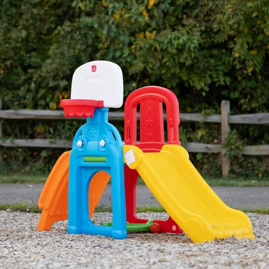 Step2 Game Time Sports Climber, Indoor-/Outdoor-Spielset für Kinder, Hinterhof-Spielplatzset, Rutsche, Kletterwand, Basketballkorb, Klettergerüst im Freien, für Kleinkinder von 2–6 Jahren Step2 Game Time Sports Climber, Indoor-/Outdoor-Spielset für Kinder, Hinterhof-Spielplatzset, Rutsche, Kletterwand, Basketballkorb, Klettergerüst im Freien, für Kleinkinder von 2–6 Jahren