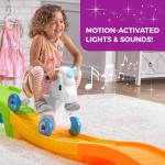 Step2 Einhorn-Auf- und -Ab-Achterbahn für Kinder, Rutschauto, Spielset für drinnen und draußen, aus robustem Kunststoff, maximales Gewicht 22,7 kg, für Kleinkinder von 2–5 Jahren, mehrfarbig
