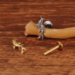 FINE4U 1PC Helix Conch Piercing-Schmuck für Frauen 16G 6mm 8mm - ASTM F136 Titan-Knorpel-Ohrstecker mit flacher Rückseite