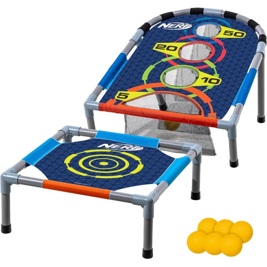 NERF Kids Bounce N Score Target Toss Game Set – Schaumstoffball-Hüpfspiel für Kinder ab 6 Jahren – (6) Schaumstoff-Hüpfbälle und (1) Punkteziel im Lieferumfang enthalten NERF Kids Bounce N Score Target Toss Game Set – Schaumstoffball-Hüpfspiel für Kinder ab 6 Jahren – (6) Schaumstoff-Hüpfbälle und (1) Punkteziel im Lieferumfang enthalten