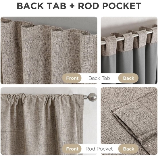 Joydeco Verdunkelungsvorhänge für Schlafzimmer – Naturleinen, 213 cm lang, 100 % lichtblockierend, 2 Bahnen-Set, Stangentasche und Laschen auf der Rückseite, Wohnzimmervorhänge, wärmeisolierte raumverdunkelnde Fenstervorhänge Joydeco Verdunkelungsvorhänge für Schlafzimmer – Naturleinen, 213 cm lang, 100 % lichtblockierend, 2 Bahnen-Set, Stangentasche und Laschen auf der Rückseite, Wohnzimmervorhänge, wärmeisolierte raumverdunkelnde Fenstervorhänge