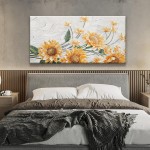 Suconvng Wandkunst für Wohnzimmer, Sonnenblumen-Wandkunst, moderne Leinwandkunst, Wanddekoration, Heimwanddekoration, geeignete Bilder für Schlafzimmer, Wohnung, Büro, kann aufgehängt werden, 61 x 121,9 cm Suconvng Wandkunst für Wohnzimmer, Sonnenblumen-Wandkunst, moderne Leinwandkunst, Wanddekoration, Heimwanddekoration, geeignete Bilder für Schlafzimmer, Wohnung, Büro, kann aufgehängt werden, 61 x 121,9 cm