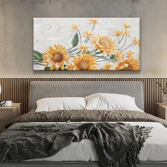 Suconvng Wandkunst für Wohnzimmer, Sonnenblumen-Wandkunst, moderne Leinwandkunst, Wanddekoration, Heimwanddekoration, geeignete Bilder für Schlafzimmer, Wohnung, Büro, kann aufgehängt werden, 61 x 121,9 cm Suconvng Wandkunst für Wohnzimmer, Sonnenblumen-Wandkunst, moderne Leinwandkunst, Wanddekoration, Heimwanddekoration, geeignete Bilder für Schlafzimmer, Wohnung, Büro, kann aufgehängt werden, 61 x 121,9 cm